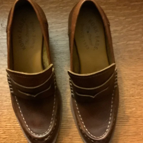 Kork-Ease Tan Leather Block Heel Loafers - Picture 2 of 2